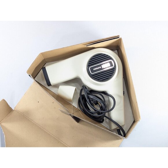 Vintage Philips HP1701 Hair Dryer in Original Box, Hi 'n Dry 1000 Watts WORKS - Picture 2 of 11